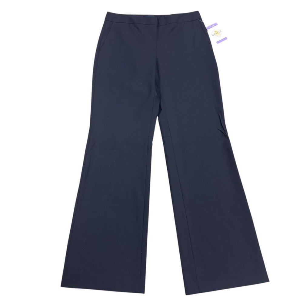 Vtg Hilfiger Wool Dress Pants Wide Leg Navy Blue Mid Rise Office Wear Career 6